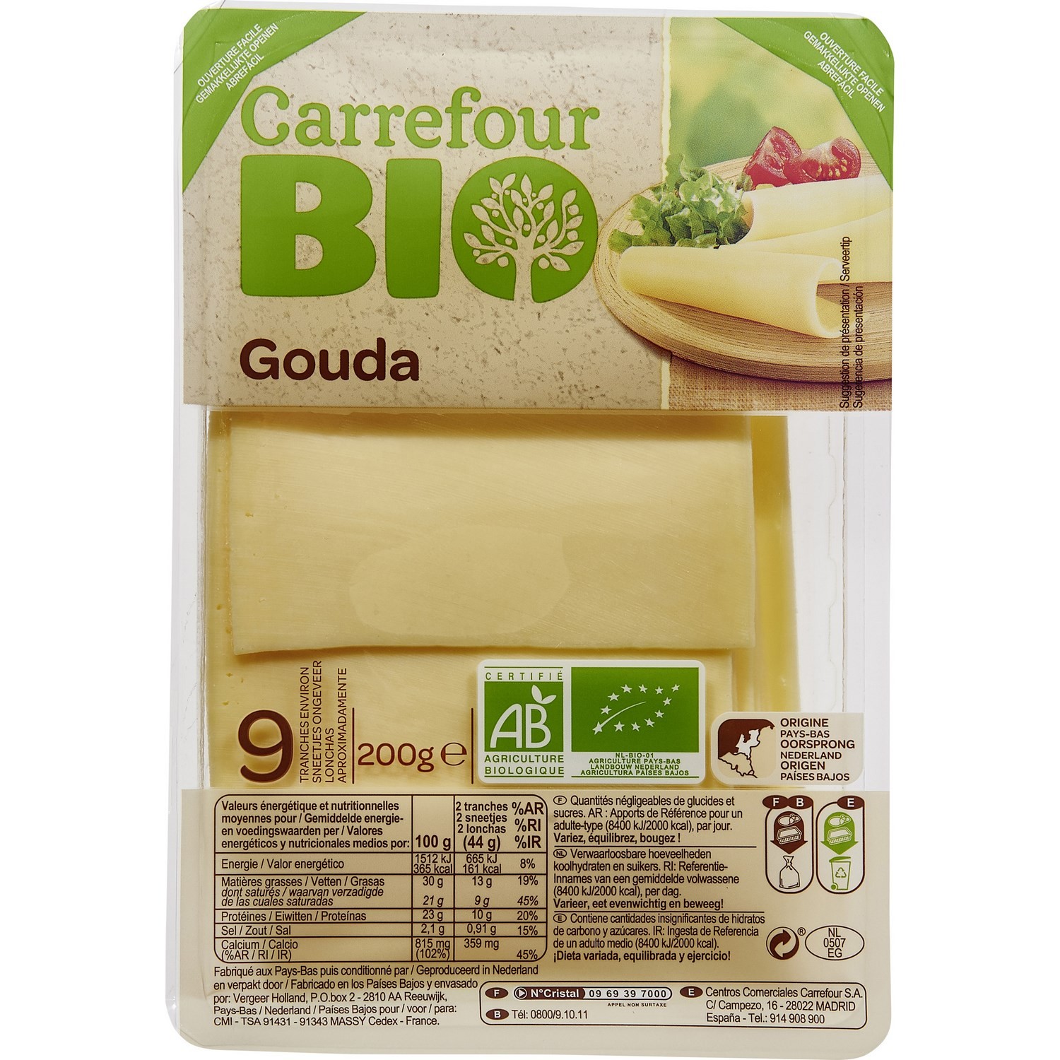 Gouda bio CARREFOUR BIO 3560070514458 CARREFOUR BIO
