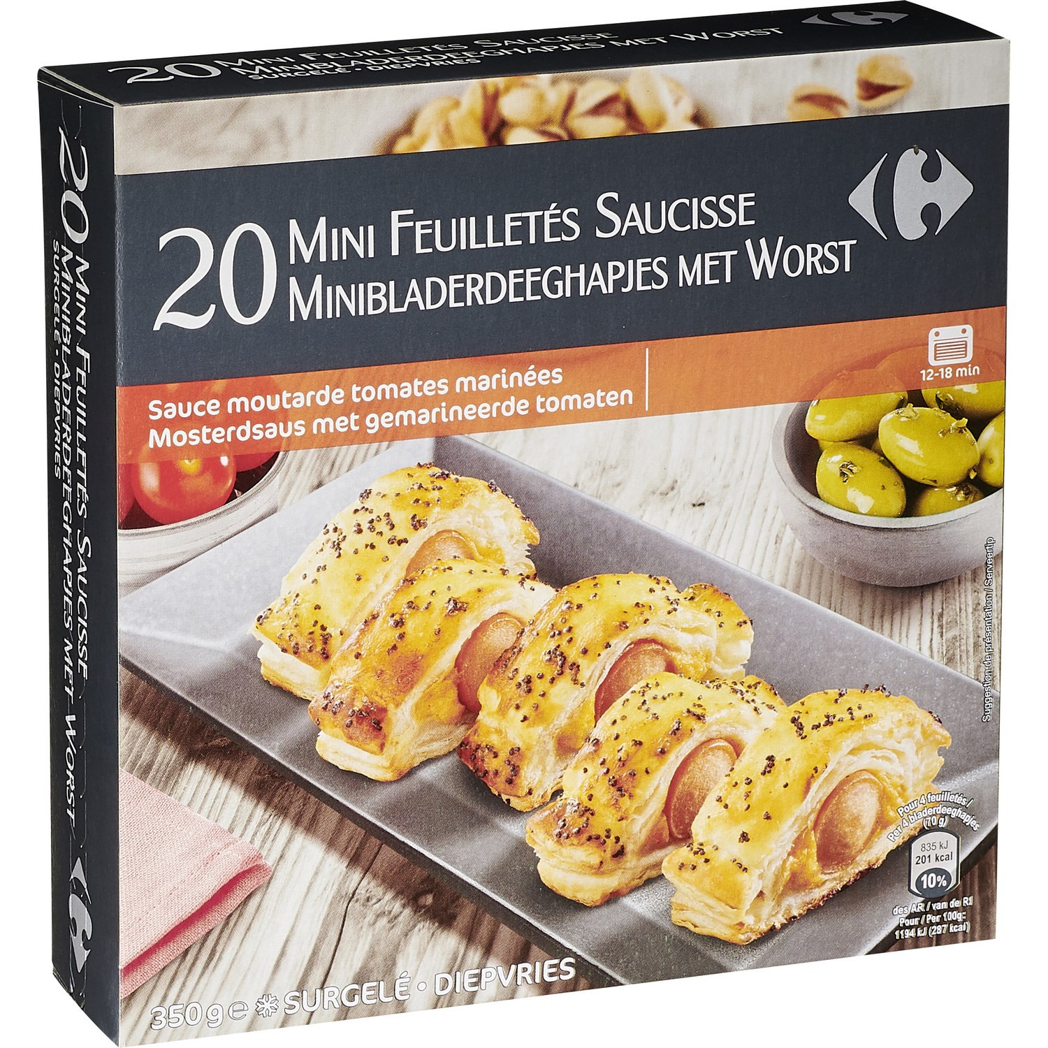 Mini feuilletés saucisse moutarde et tomates CA...