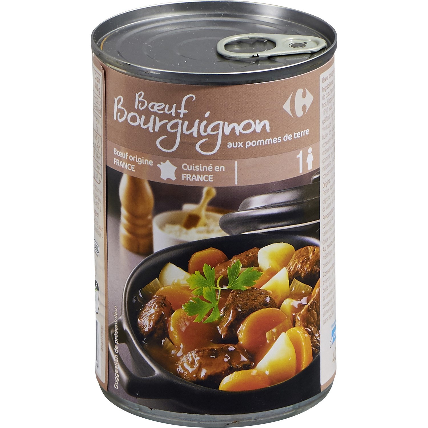 Plat cuisiné bœuf bourguignon CARREFOUR
