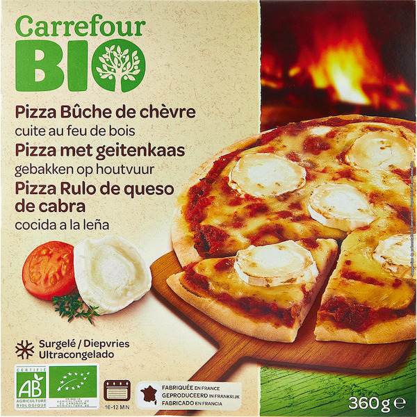 Pizza bûche de chèvre surgelée
