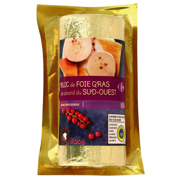 Bloc de Foie Gras de canard I.G.P. du Sud-Ouest...