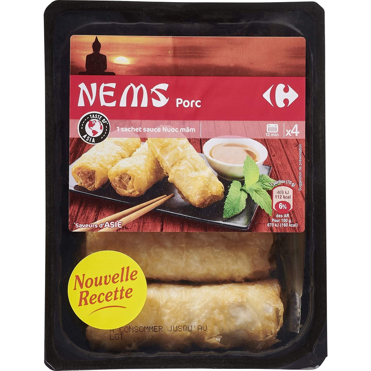Nems porc + sauce Nuoc mâm CARREFOUR