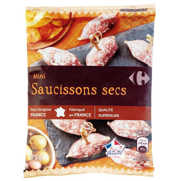 MINI SAUCISSONS SECS CARREFOUR