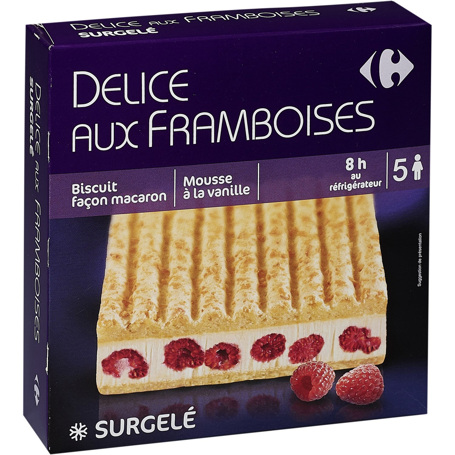 Dessert glacé Délice aux framboises CARREFOUR
