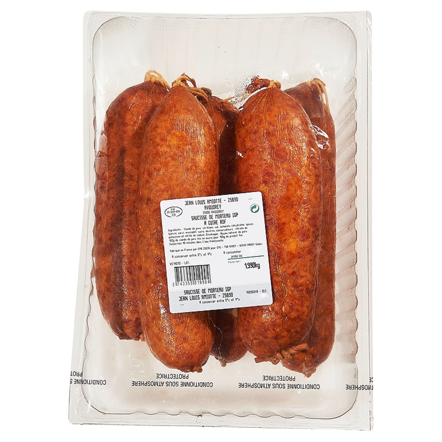 Saucisse de morteau IGP à cuire REFLETS DE FRANCE