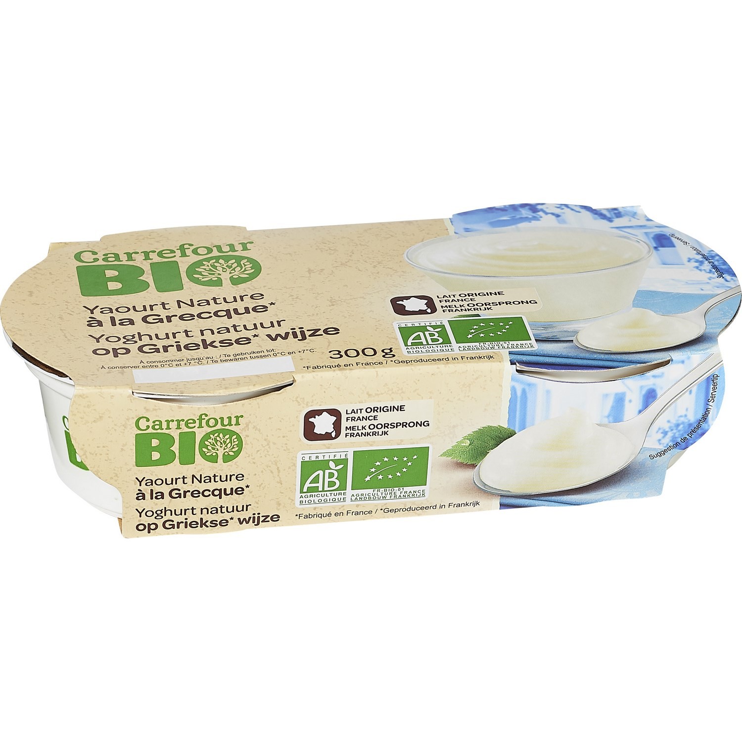 Yaourts bio à la grecque nature CARREFOUR BIO