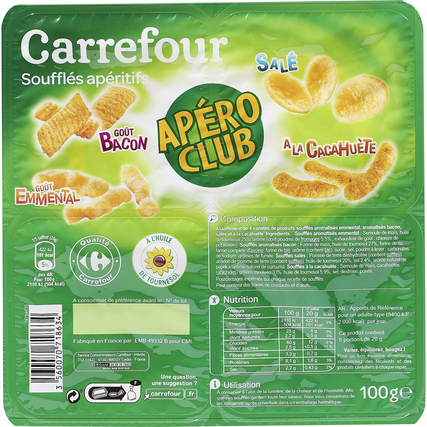 Biscuits apéritif assortiment CARREFOUR