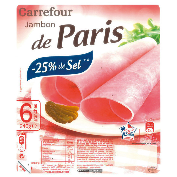 Jambon de Paris -25% de sel