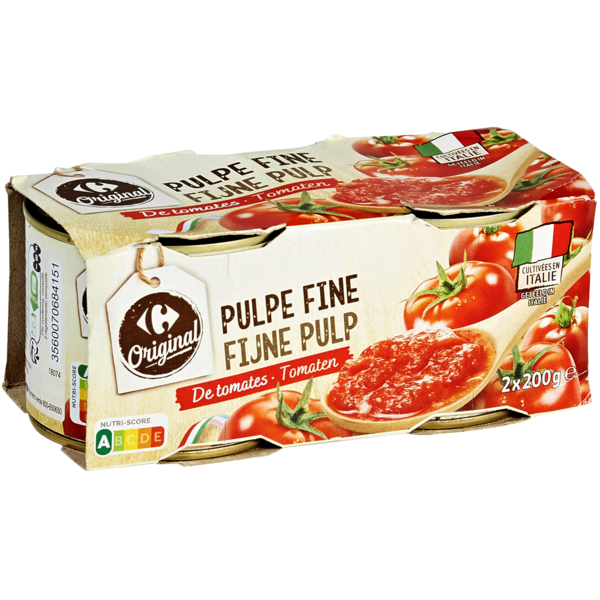 CARREFOUR ORIGINAL Pulpe de tomates code EAN 3560070733460 