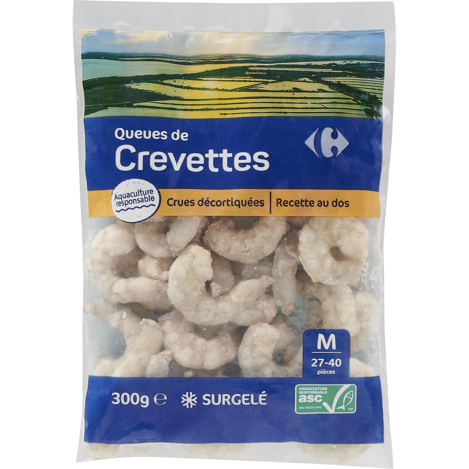 Queues de crevettes crues décortiquées CARREFOUR