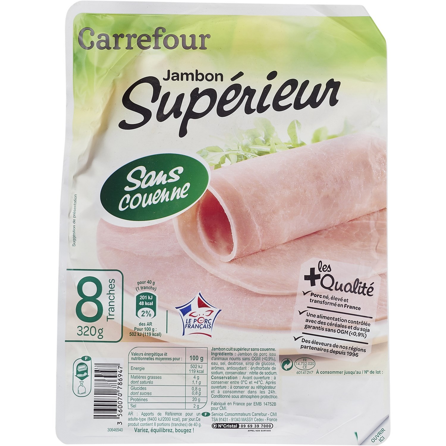 Jambon supérieur sans couenne FILIERE QUALITE C...