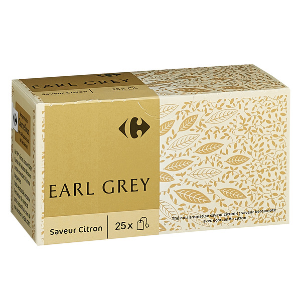 CARREFOUR Thé Earl Grey 
saveur citron code EAN 3560070792818 