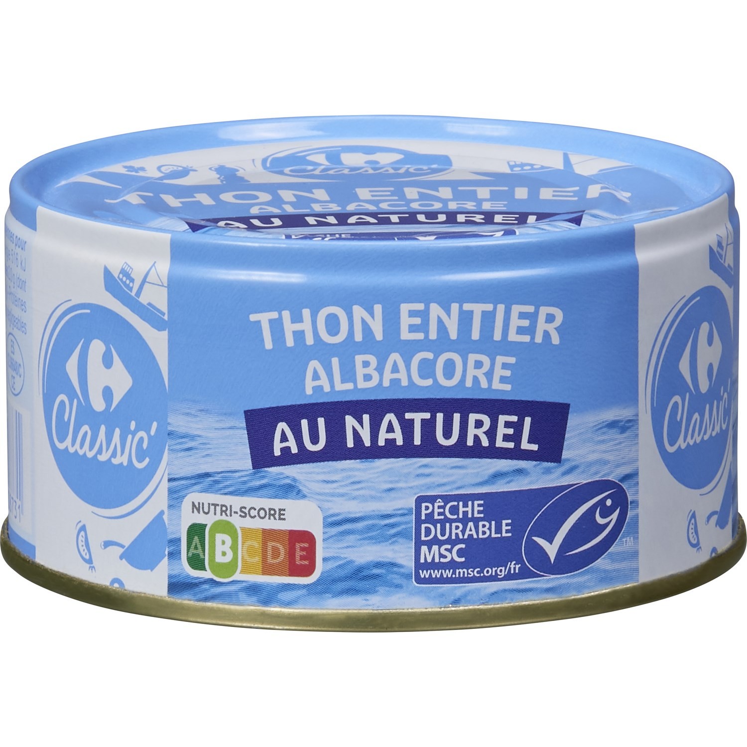 Thon entier Albacore au naturel CARREFOUR