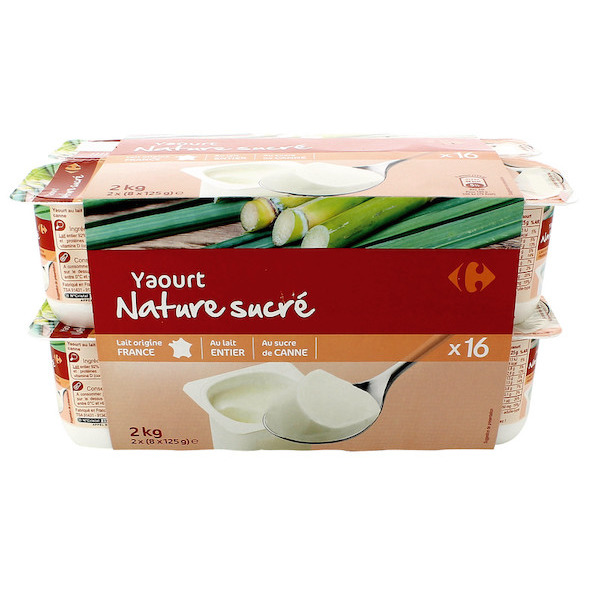 Yaourt nature au sucre de canne