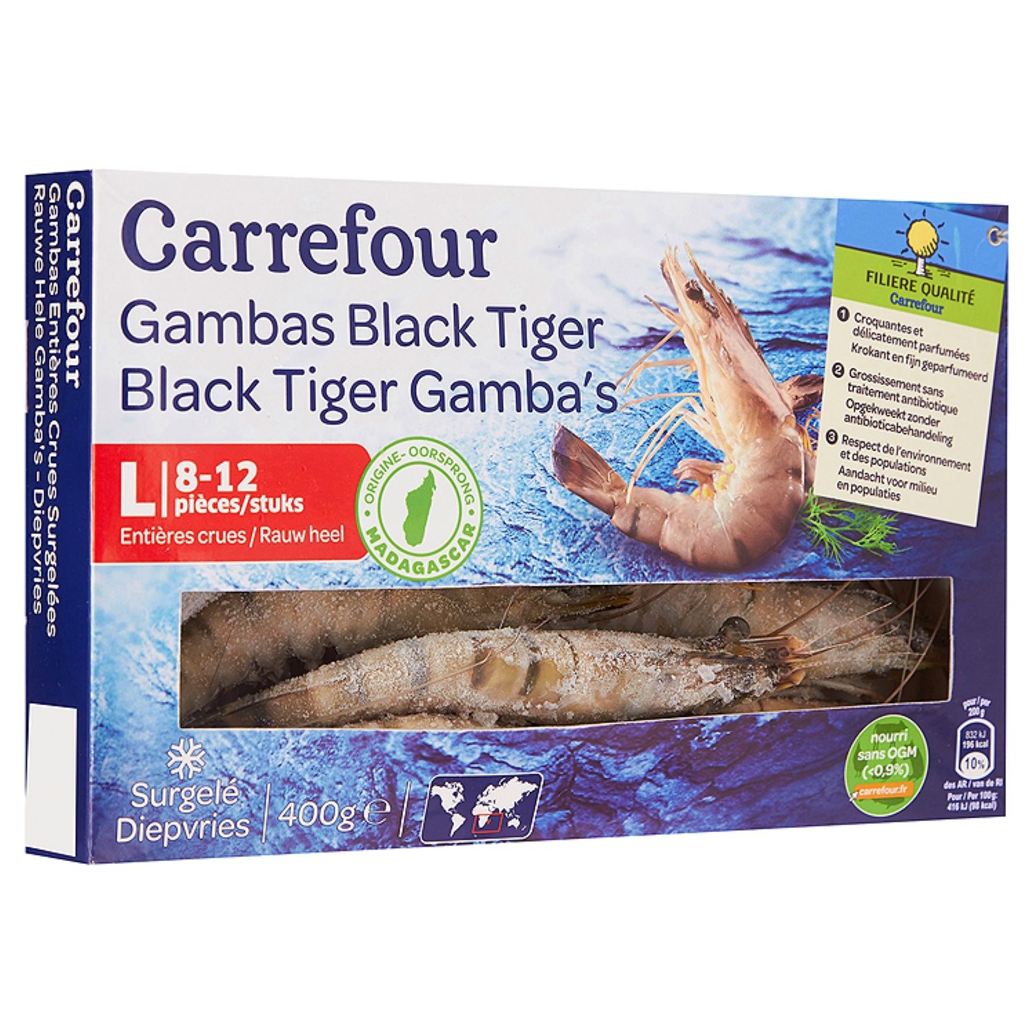 Gambas black tiger L entières crues FILIERE QUA...