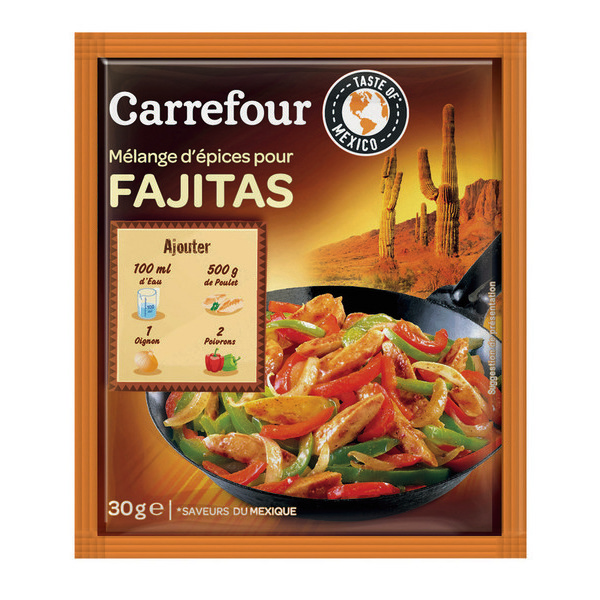 carrefour Mélanges d'épices pour fajitas code EAN 3560070821211 