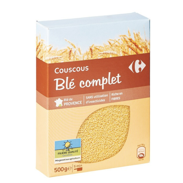 COUSCOUS AU BLÉ COMPLET FILIÈRE QUALITÉ CARREFOUR