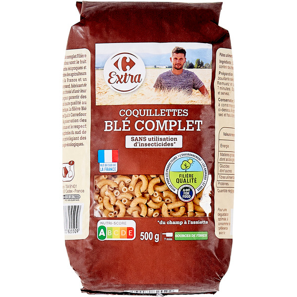 Pâtes complètes Filière Qualité