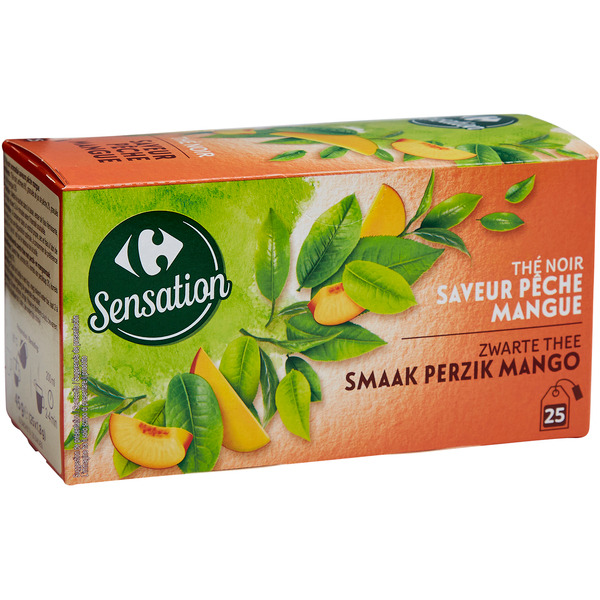 Thé noir saveur pêche mangue