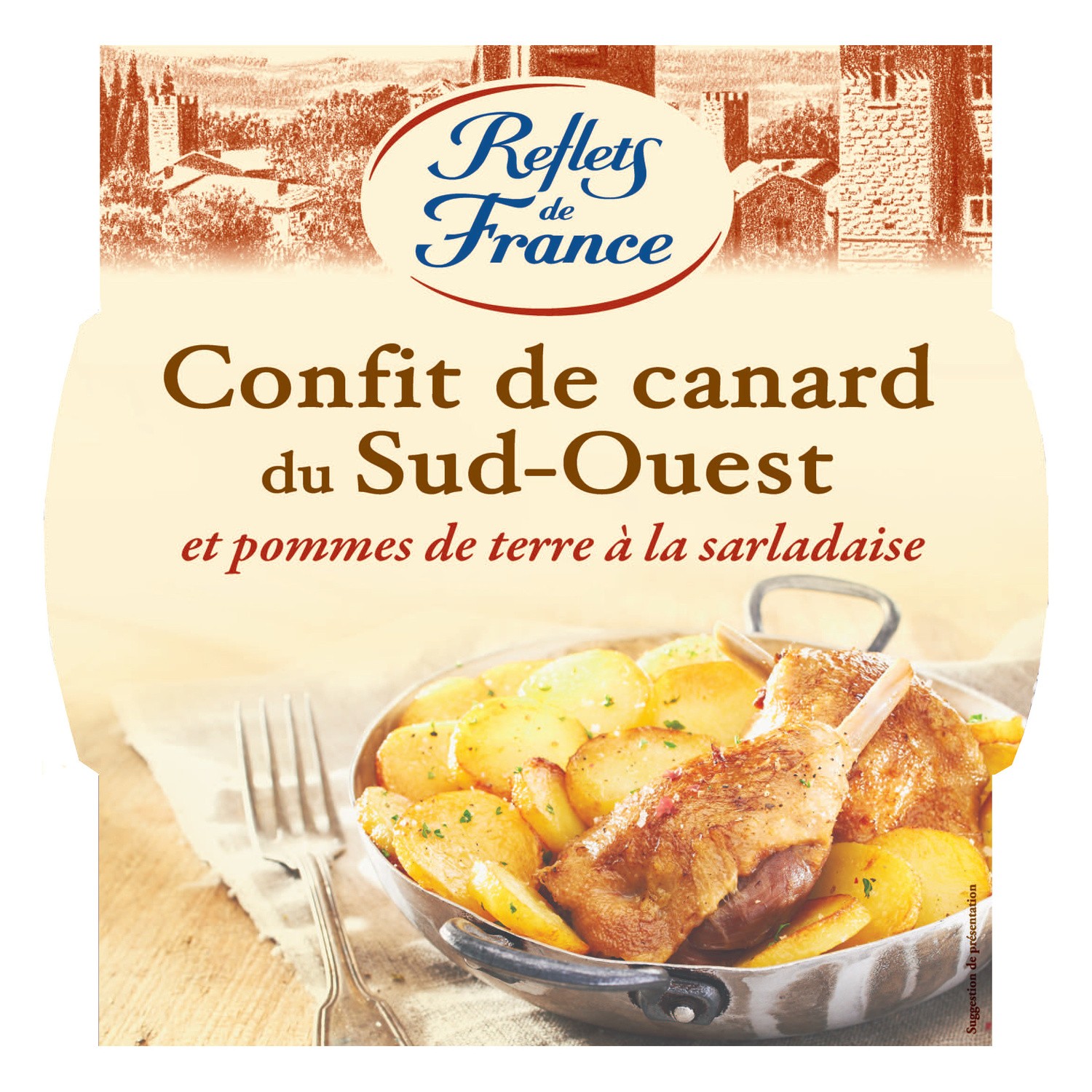 Plat cuisiné confit canard pommes de terre REFL...