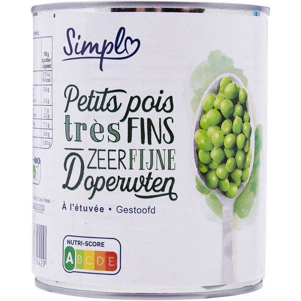 SIMPL Petits pois très fins à l'étuvée code EAN 3560070859429 
