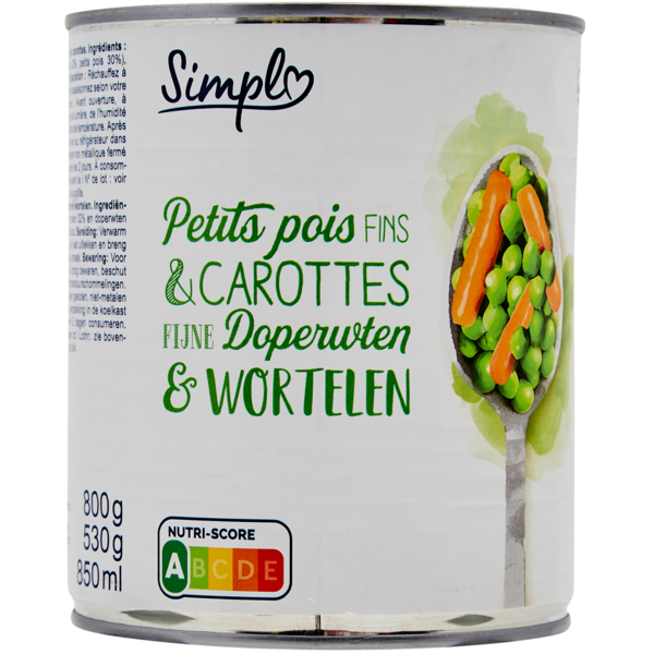 Petits pois fins et carottes