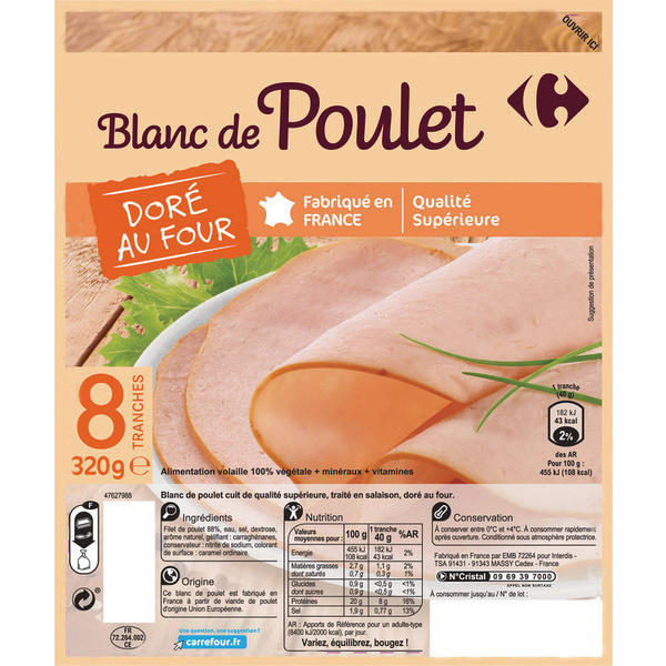 Blanc de Poulet doré au four