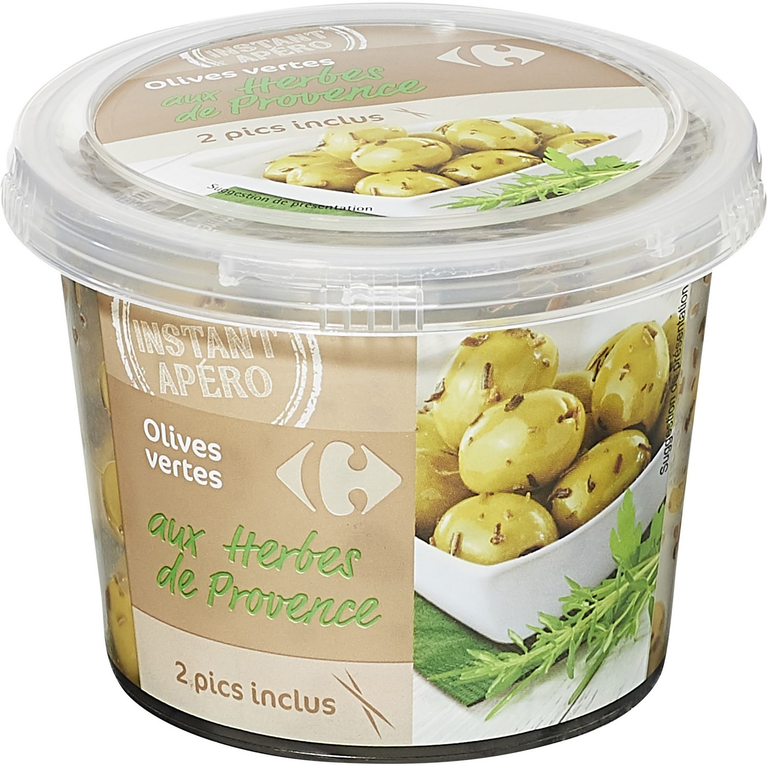 Olives vertes aux herbes de Provence CARREFOUR
