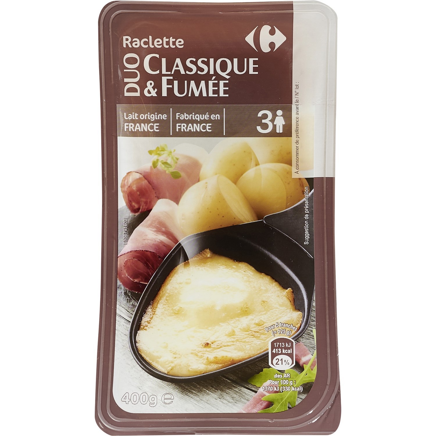 Fromage à raclette duo raclette classique & fum...