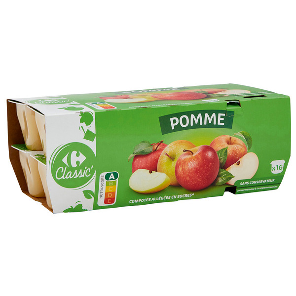 Compotes allégées en sucres 3560070911998 CARREFOUR CLASSIC' Compotes allégées en sucres 3560070911998 CARREFOUR CLASSIC'