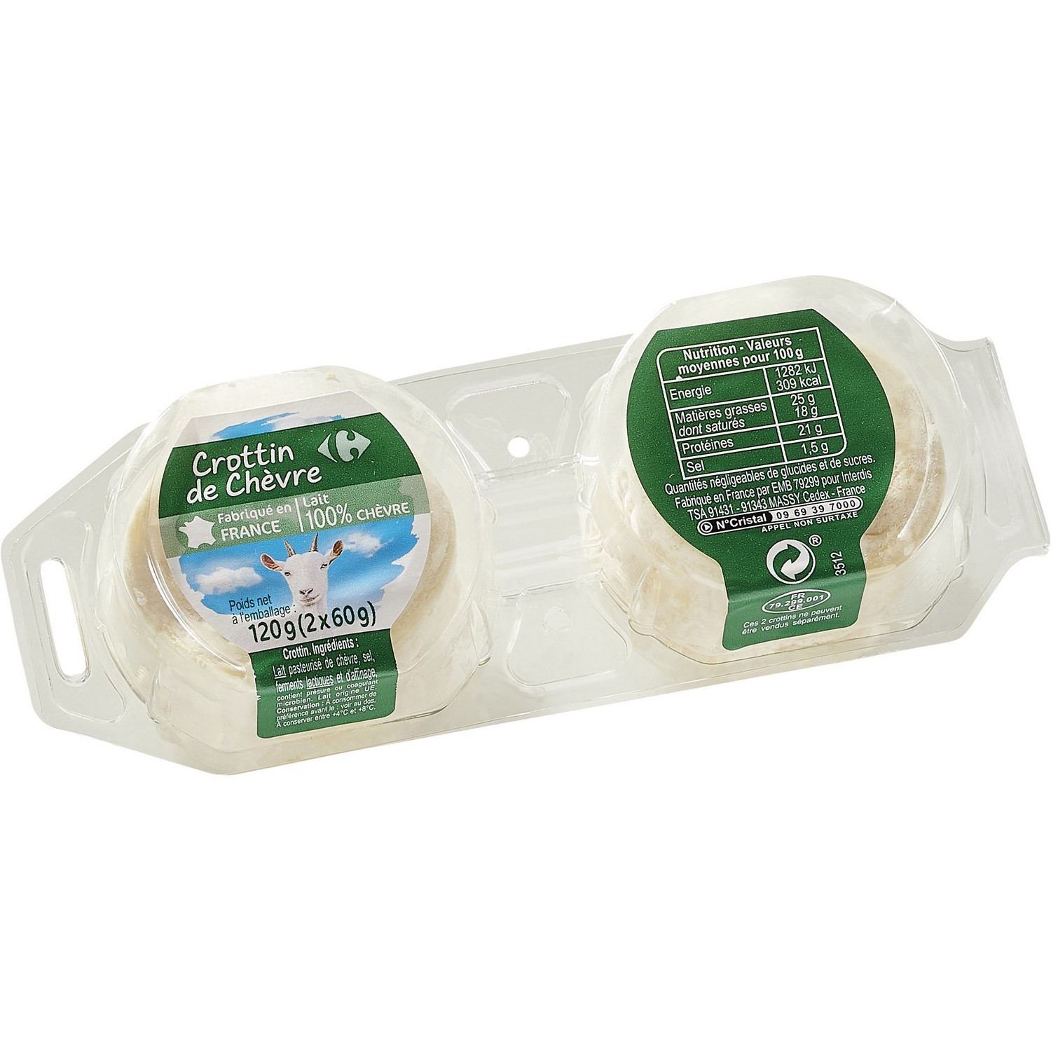 Crottin de chèvre  CARREFOUR
