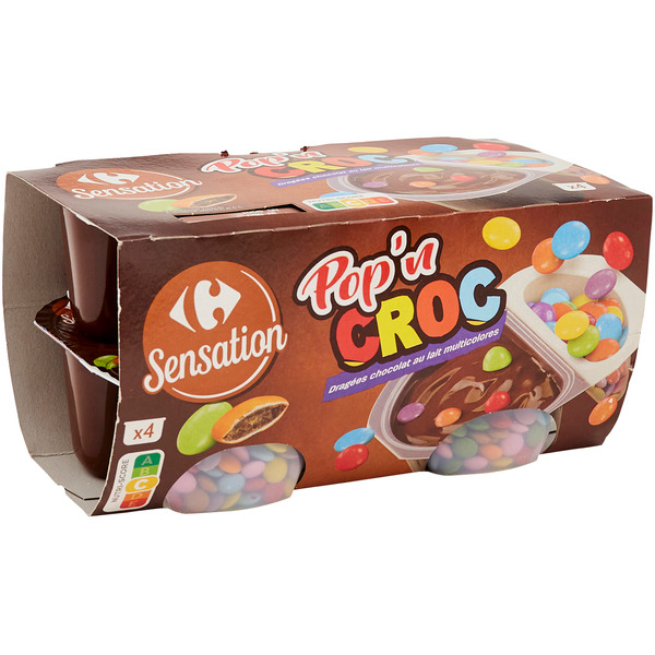 Crème dessert chocolat avec dragées