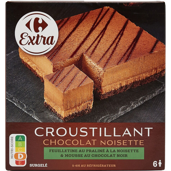 Croustillant chocolat noisette surgelé