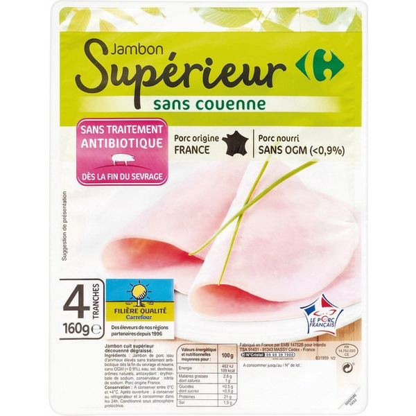JAMBON SUPÉRIEUR FILIÈRE QUALITÉ CARREFOUR