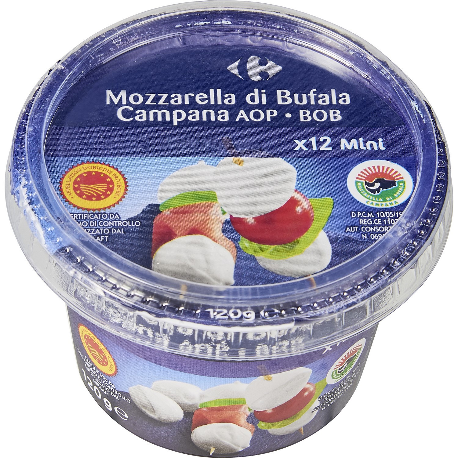 Mozzarella di Bufala Campana AOP billes CARREFOUR