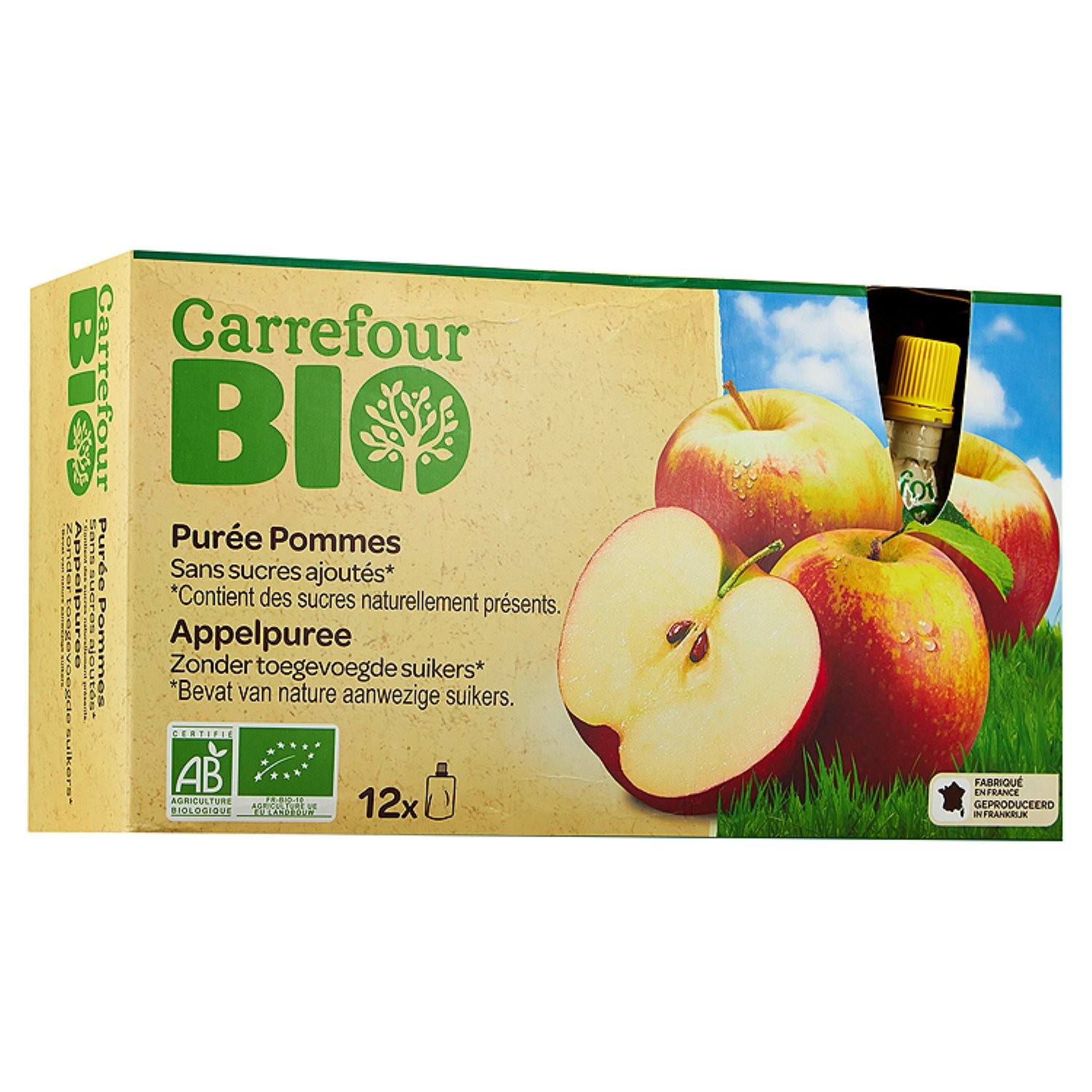 Compotes en gourde bio pomme sans sucres ajoutés CARREFOUR BIO 3560070969760 CARREFOUR BIO Compotes en gourde bio pomme sans sucres ajoutés CARREFOUR BIO 3560070969760 CARREFOUR BIO