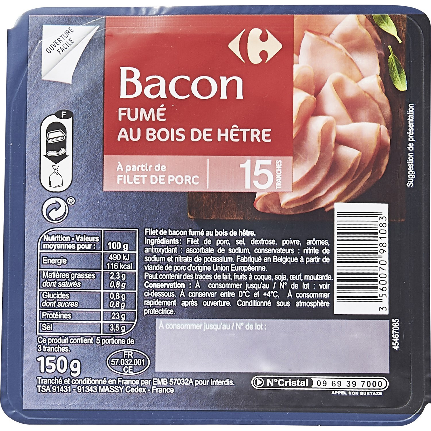 Bacon fumé CARREFOUR