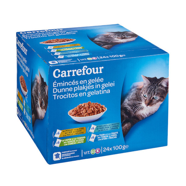 carrefour Assortiment émincés en gelée pour chat  3560071000059 (3560071000059)