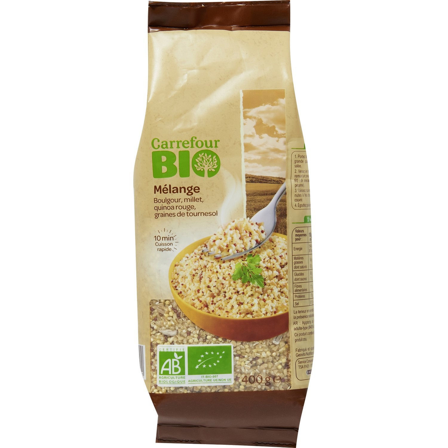 Mélange boulgour millet quinoa CARREFOUR BIO
