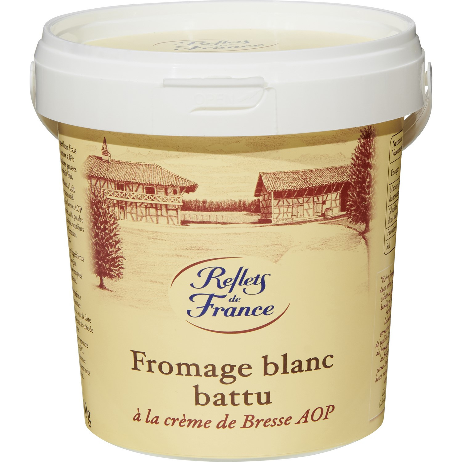 REFLETS DE FRANCE Fromage blanc battu crème de Bresse AOP REFLETS DE FRANCE code EAN 3560071012434 