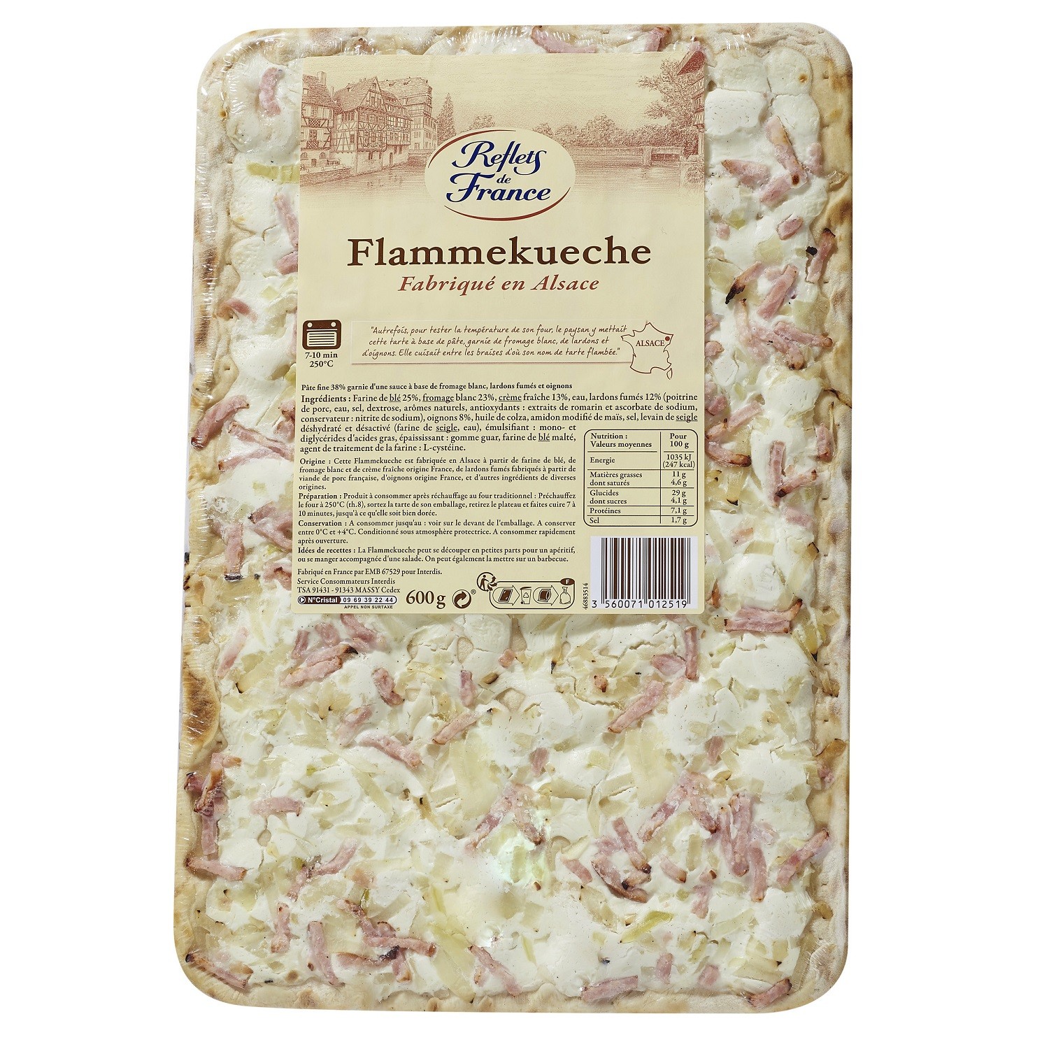 REFLETS DE FRANCE Flammekueche  REFLETS DE FRANCE code EAN 3560071012519 