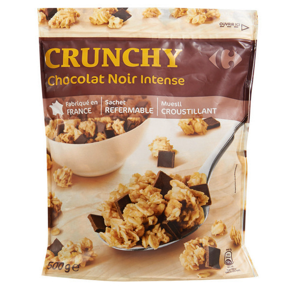 Céréales Crunchy chocolat Noir Intense 