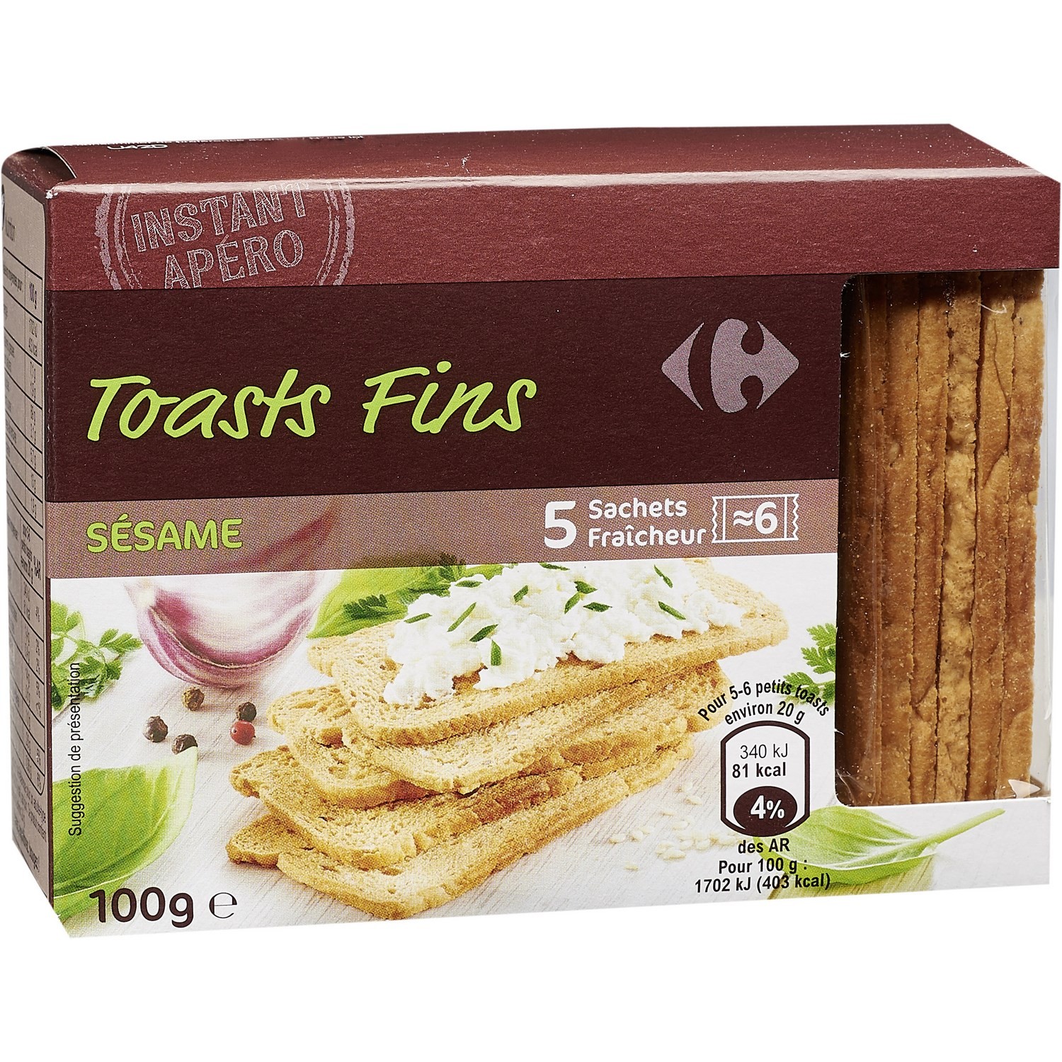 Toasts fins sésame CARREFOUR