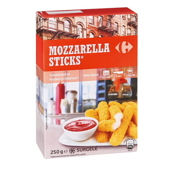 Mozzarella sticks surgelés