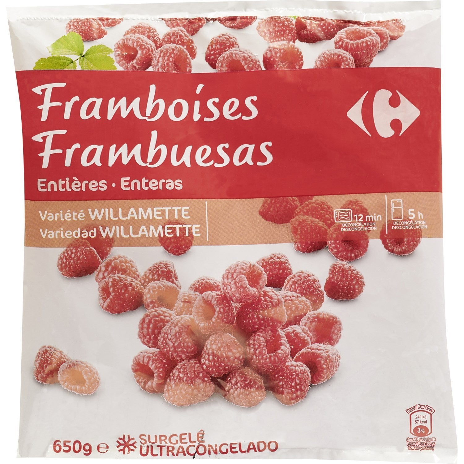 Framboises entières CARREFOUR