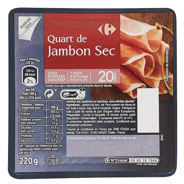Quart de jambon sec