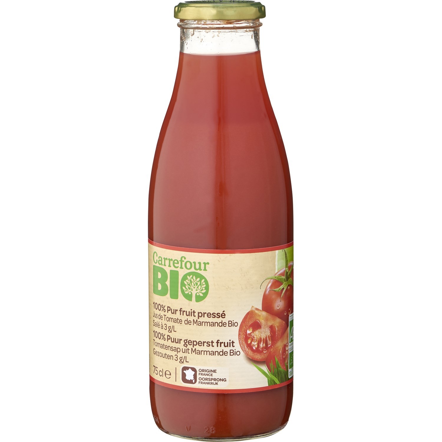 Jus de tomate 100% pur fruit pressé Bio CARREFO...
