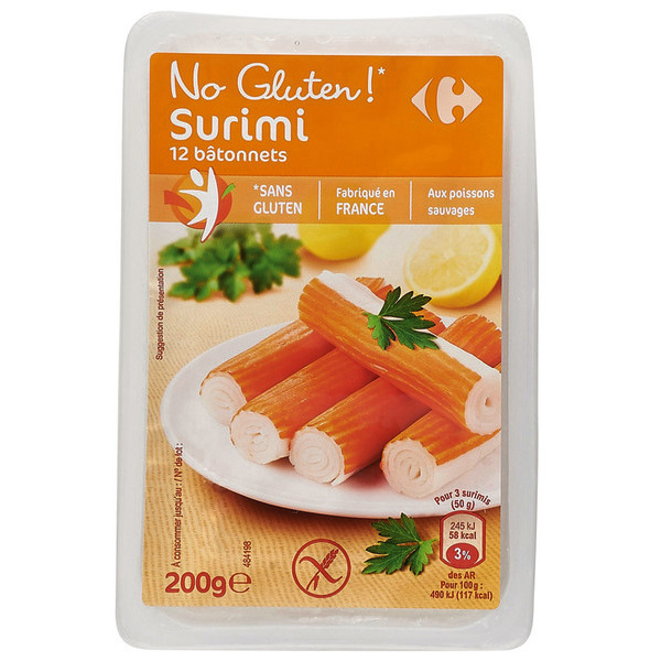 Bâtonnets surimi sans gluten