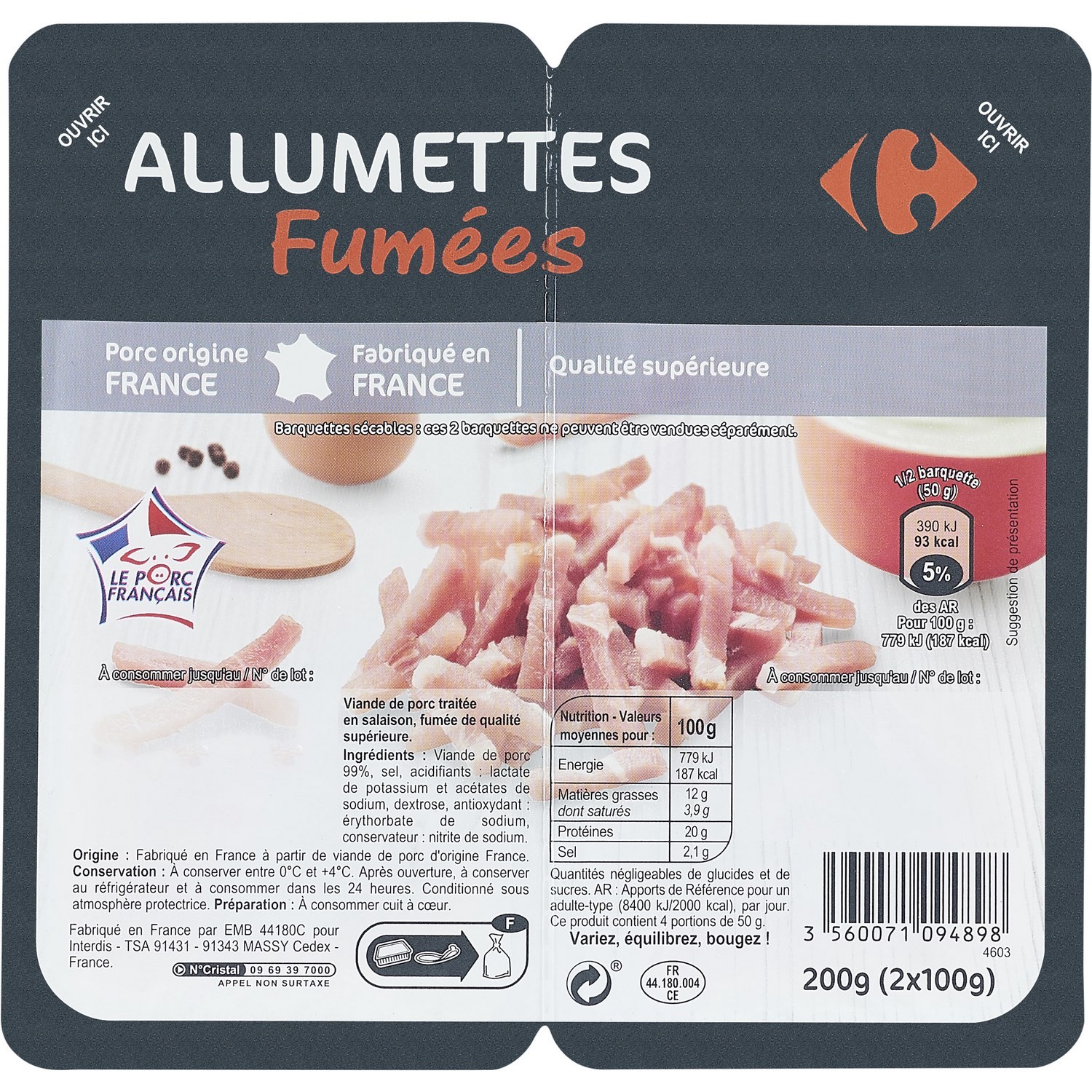 Allumettes fumées CARREFOUR