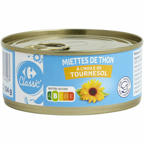 Miettes de thon à l'huile de tournesol 
